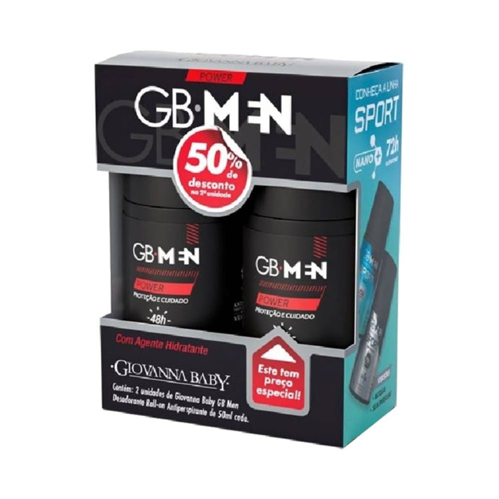 Kit Desodorante Roll-On Giovanna Baby Men Power 2 Unidades