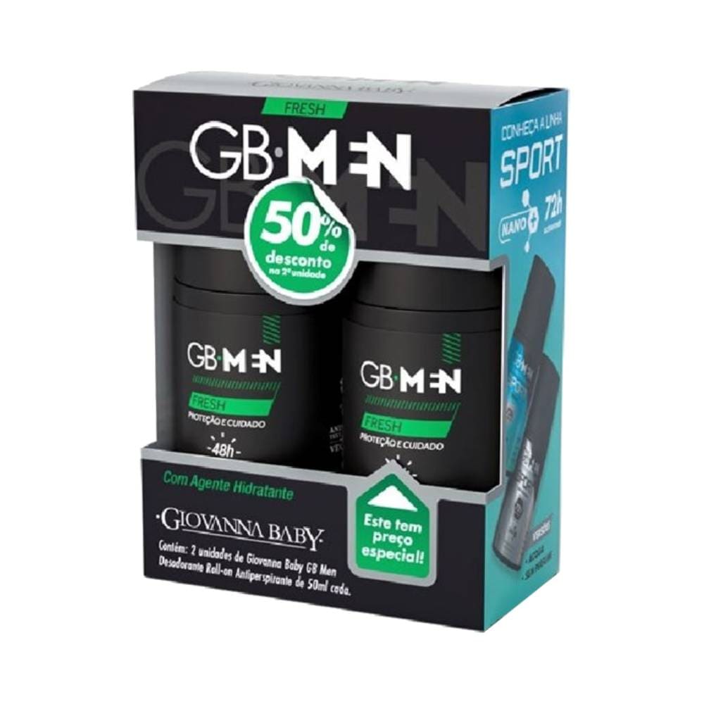 Kit Desodorante Roll-On Giovanna Baby Men Fresh 2 Unidades