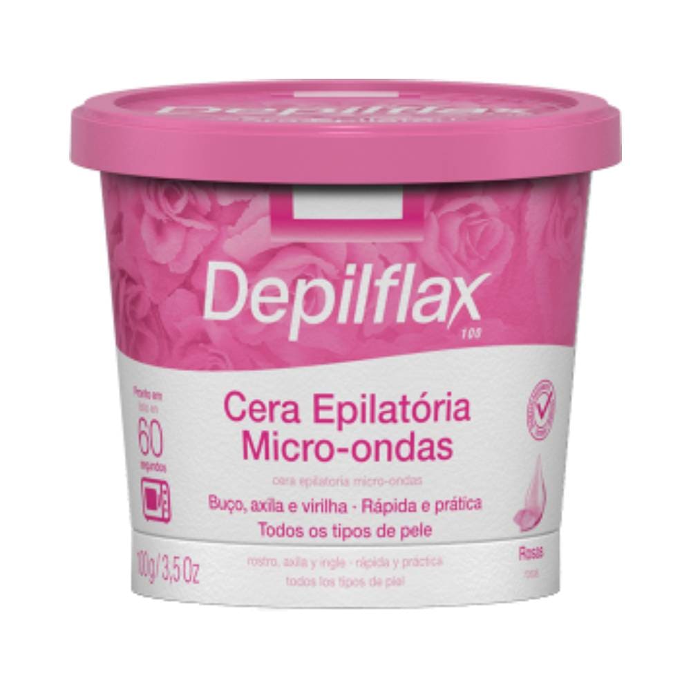 Cera De Micro-Ondas Depilflax Rosas 100g