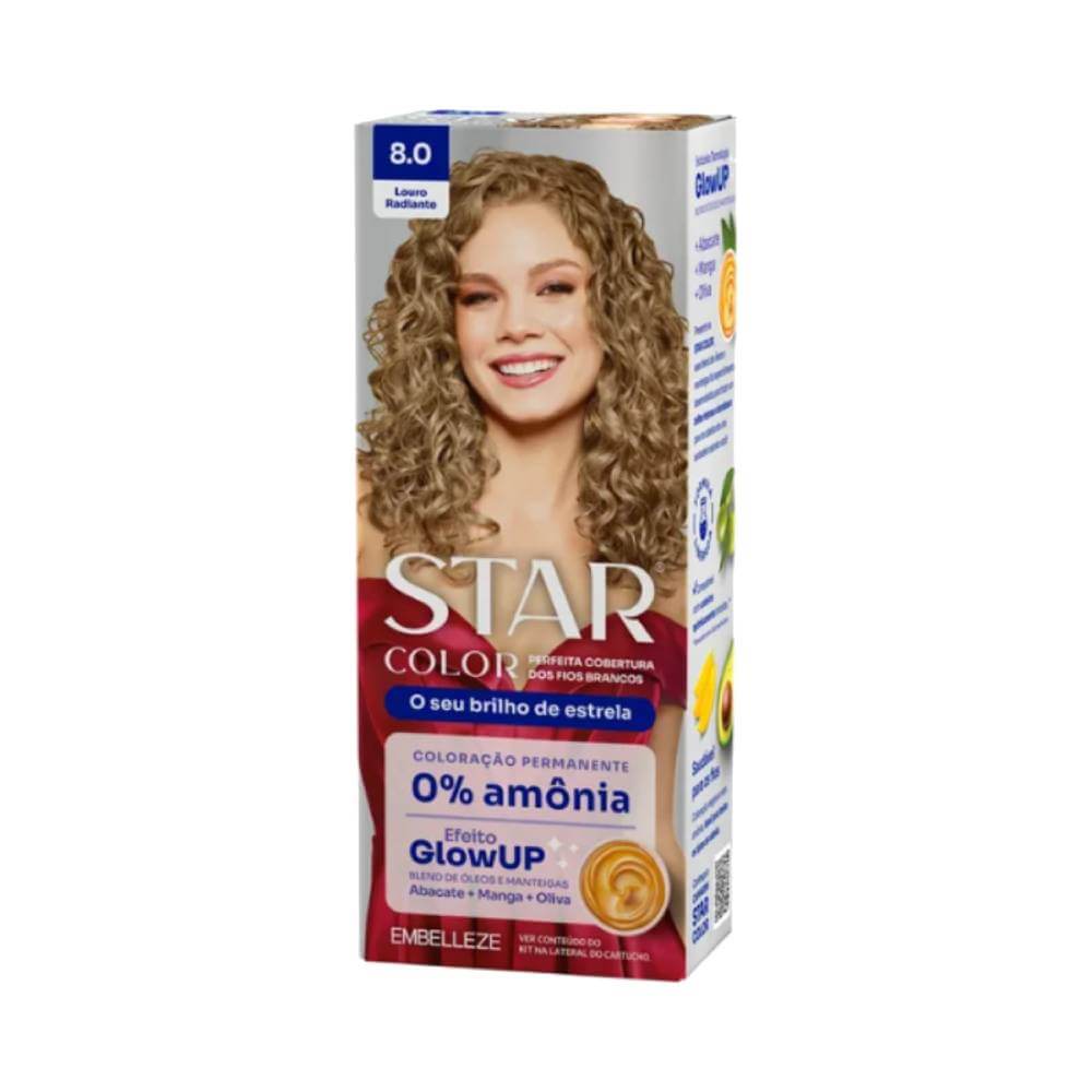 Coloração  Sem Amônia 8.0 Louro Radiante Star Color